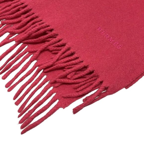 Auth HERMES - Pink Cashmere Scarf - Picture 6 of 6